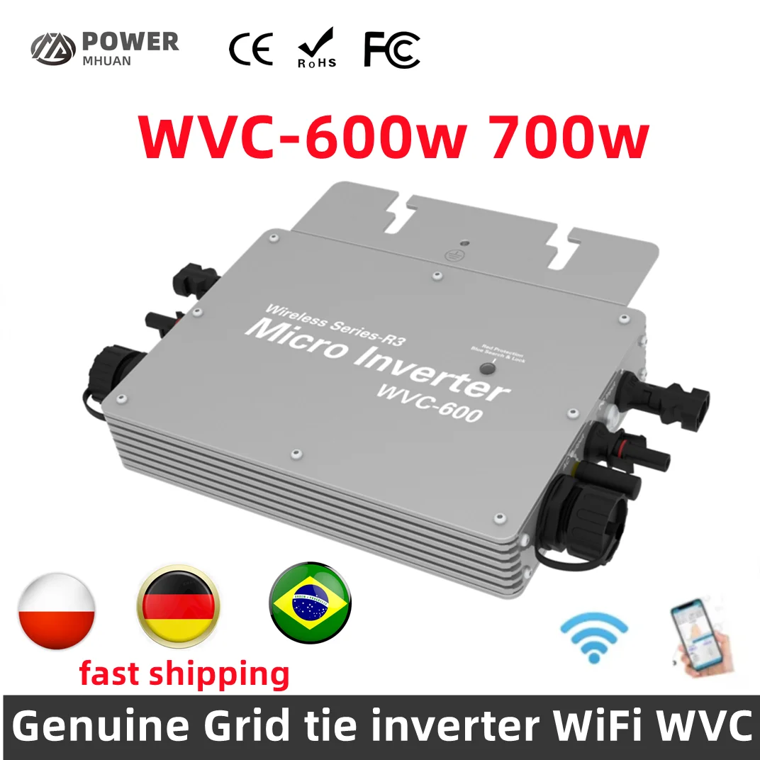 

WVC 600/700W Solar Grid Tie Power Inverter smart Micro Inverter remote monitoring Wireless Series R3 Switch With Wifi Monitor