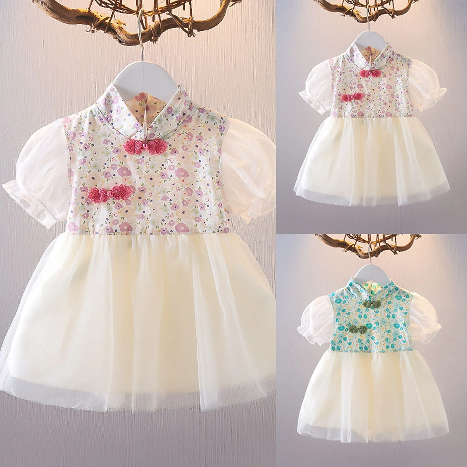 Girls New Puff Sleeve Floral Print Fashion Mesh Patchwork Dress Clothes Dresses
Girls New Puff Sleeve Floral Print Fashion Mesh Patchwork Dress Clothes Dresses