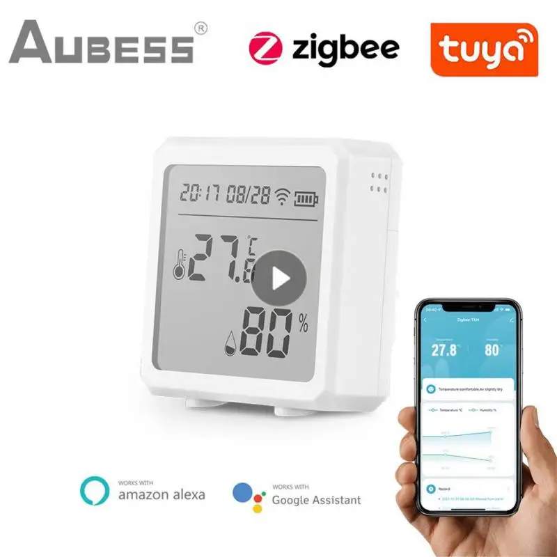 Tuya Smart WIFI Temperature And Humidity Sensor Indoor Hygrometer Thermometer With LCD Display Support Alexa Google Assistant
Tuya Smart WIFI Temperature And Humidity Sensor Indoor Hygrometer Thermometer With LCD Display Support Alexa Google Assistant