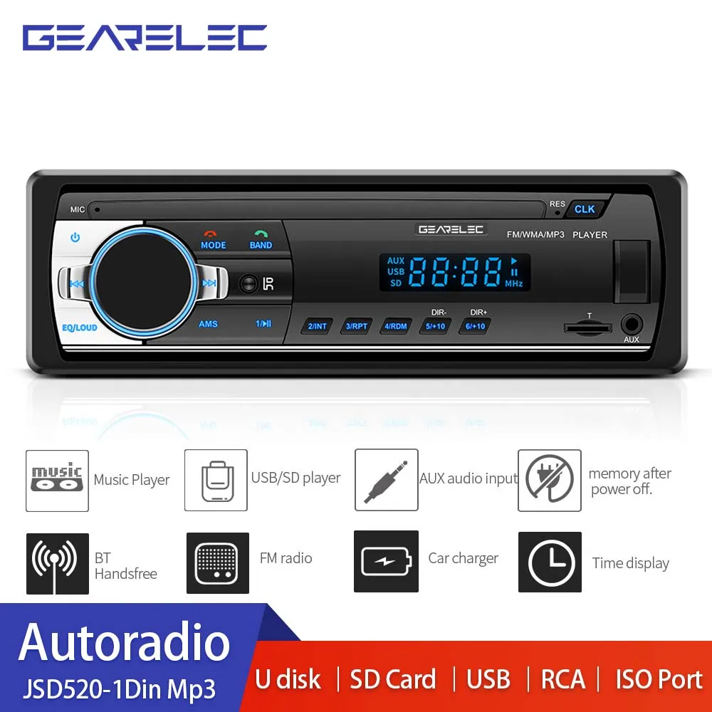 Автомагнитола Gearelec JSD520, стерео-система с поддержкой Bluetooth, с дистанционным управлением, 12 В, Типоразмер 1DIN
Автомагнитола Gearelec JSD520, стерео-система с поддержкой Bluetooth, с дистанционным управлением, 12 В, Типоразмер 1DIN