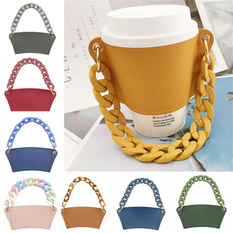 Detachable Chain Portable Coffee Cup Sleeve Portable PU Leather Tea Cup Chain Thermal Insulation Mug Protective Sleeve Chain
Detachable Chain Portable Coffee Cup Sleeve Portable PU Leather Tea Cup Chain Thermal Insulation Mug Protective Sleeve Chain