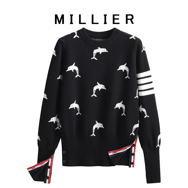 TB Little Dolphin Embroidered Sweater Women's Winter 2021 New Four Bars Round Neck Long Sleeve Warm Base Knitted Top
TB Little Dolphin Embroidered Sweater Women's Winter 2021 New Four Bars Round Neck Long Sleeve Warm Base Knitted Top