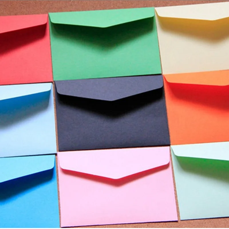 

100 шт./лот мини-конверты карамельных цветов «сделай сам» Многофункциональный бумажный конверт для письма школьного материала бумажные открытки