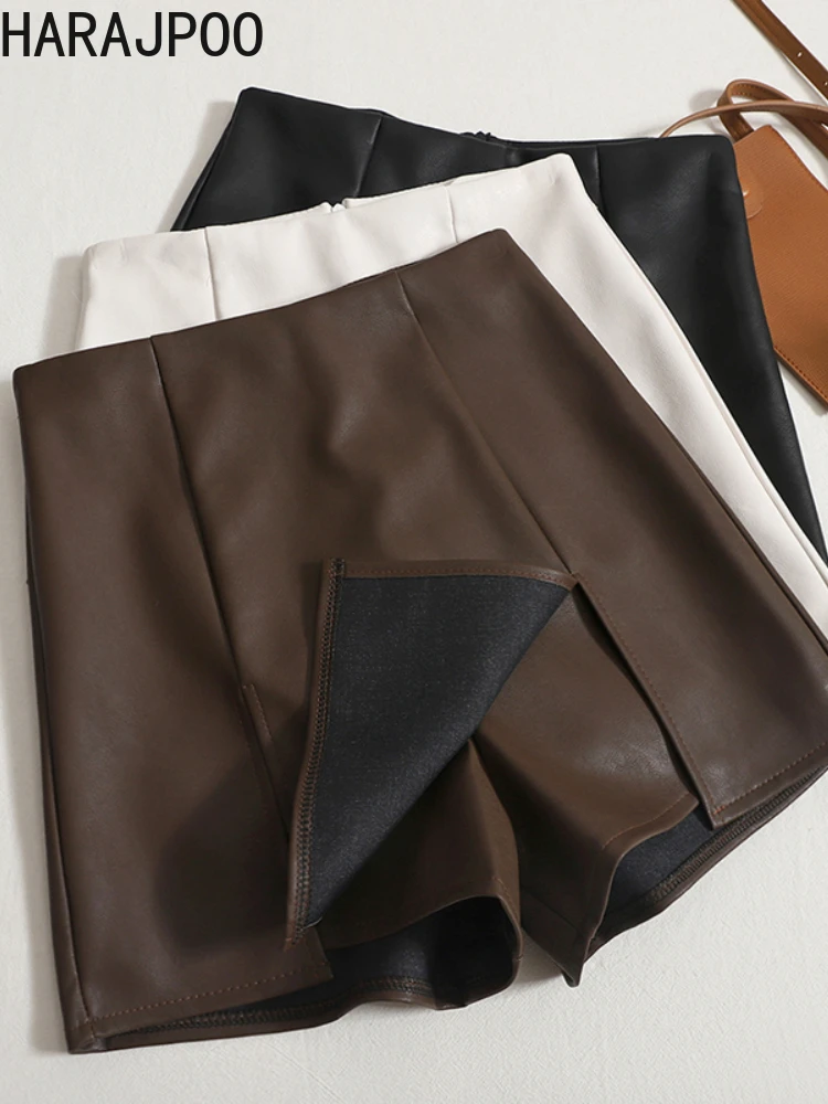 Женская темпераментная юбка из искусственной кожи Harajpoo, Осень-зима 2023, новая модная однотонная верхняя одежда, тонкие повседневные шорты с ...
Женская темпераментная юбка из искусственной кожи Harajpoo, Осень-зима 2023, новая модная однотонная верхняя одежда, тонкие повседневные шорты с ...