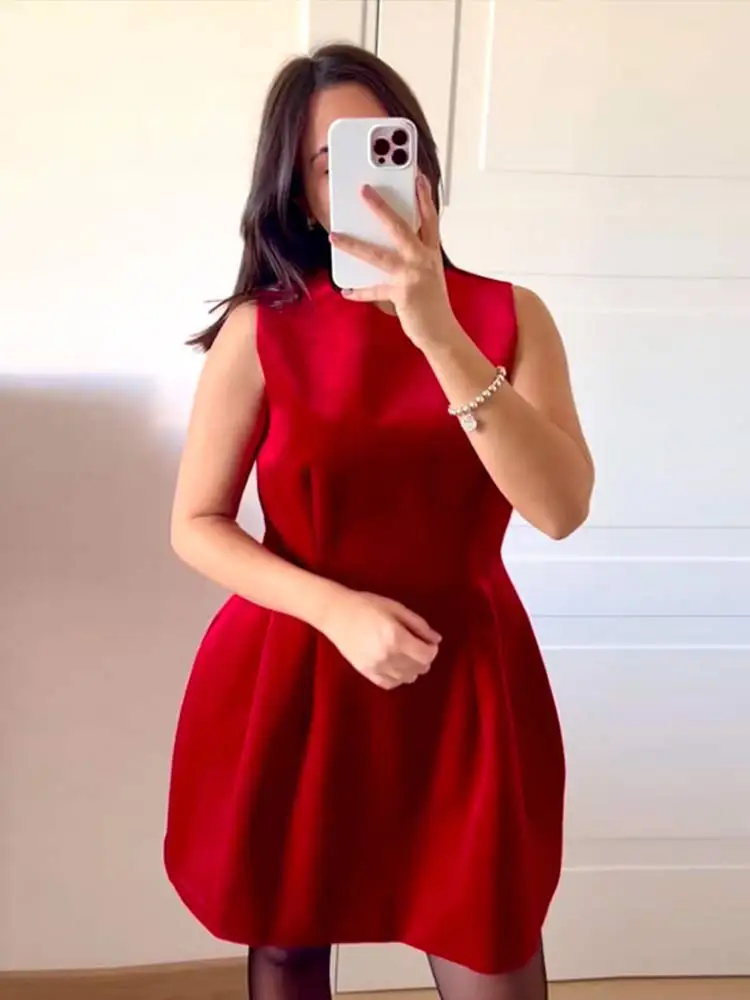 Velvet Sleeveless Ball Gown Dress Women Elegant Solid O-Neck Vest Short Skirt Fall Fashion Ladies Wedding Party Dresses
Velvet Sleeveless Ball Gown Dress Women Elegant Solid O-Neck Vest Short Skirt Fall Fashion Ladies Wedding Party Dresses