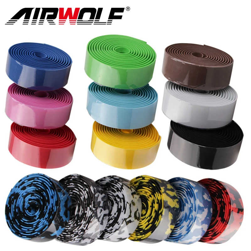 AIRWOLF 2pcs Bicycle Handlebar Tape Carbon/Camouflage Anti-Slip Damping Cycling Road Bike Handle Belt Wraps with Bar End Plugs 
AIRWOLF 2pcs Bicycle Handlebar Tape Carbon/Camouflage Anti-Slip Damping Cycling Road Bike Handle Belt Wraps with Bar End Plugs
