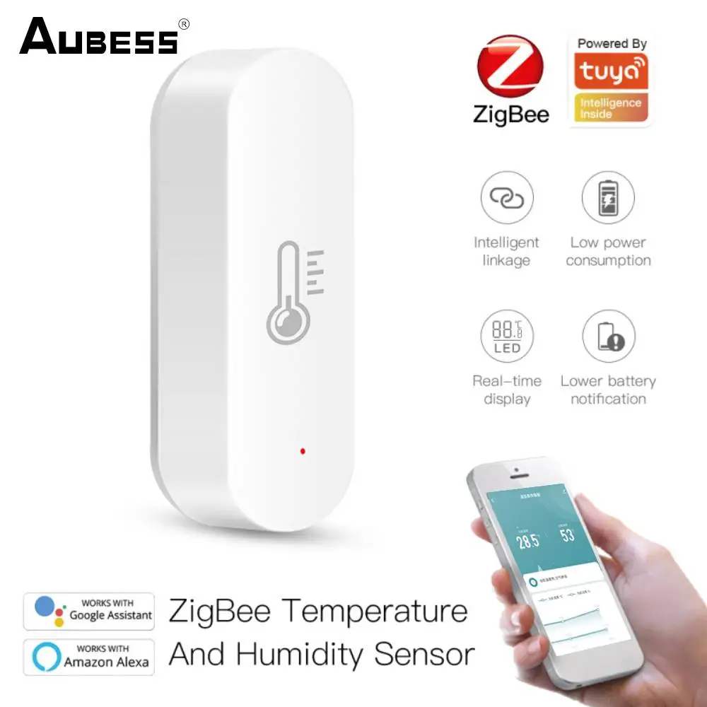 5pcs Tuya ZigBee Smart Temperature And Humidity Sensor Battery Powered ZigBee Smart Home Security Work With Alexa Google Home
5pcs Tuya ZigBee Smart Temperature And Humidity Sensor Battery Powered ZigBee Smart Home Security Work With Alexa Google Home