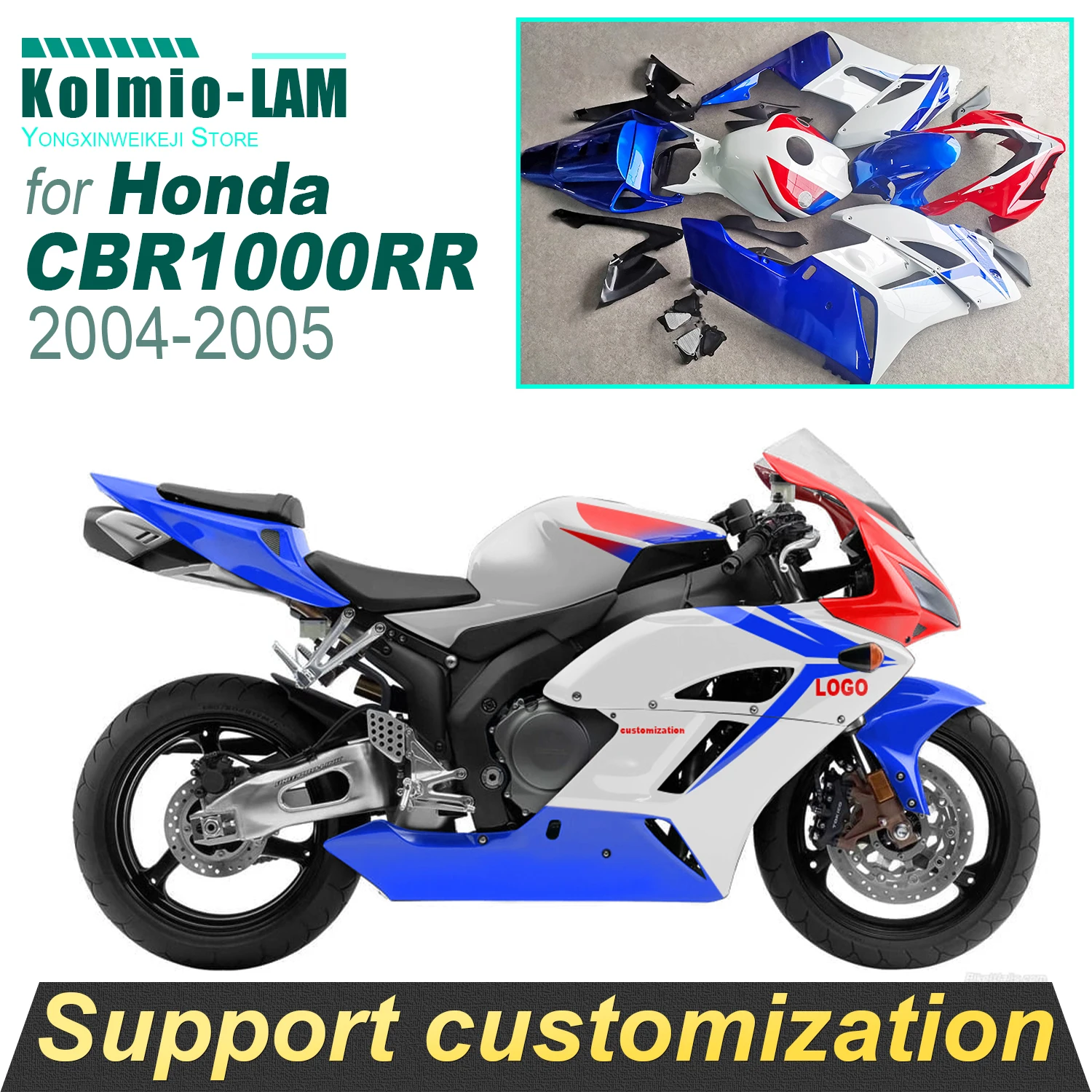 Обтекатель для Honda Fire blade CBR 1000 RR 2004 - 2005 CBR 1000RR, панель кузова CBR1000 RR, полный корпус, АБС-пластик
Обтекатель для Honda Fire blade CBR 1000 RR 2004 - 2005 CBR 1000RR, панель кузова CBR1000 RR, полный корпус, АБС-пластик