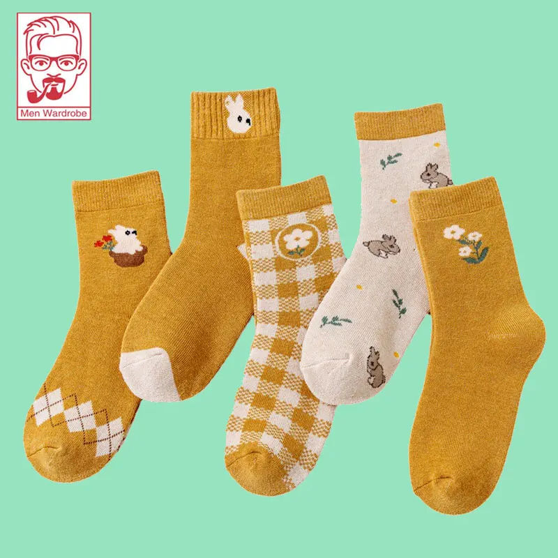 

5 Pairs Of Heavy Socks Women's Tube Socks With Wool And Heavy Cotton Socks Winter Vintage Thermal Socks Woolly Hosiery Stockings