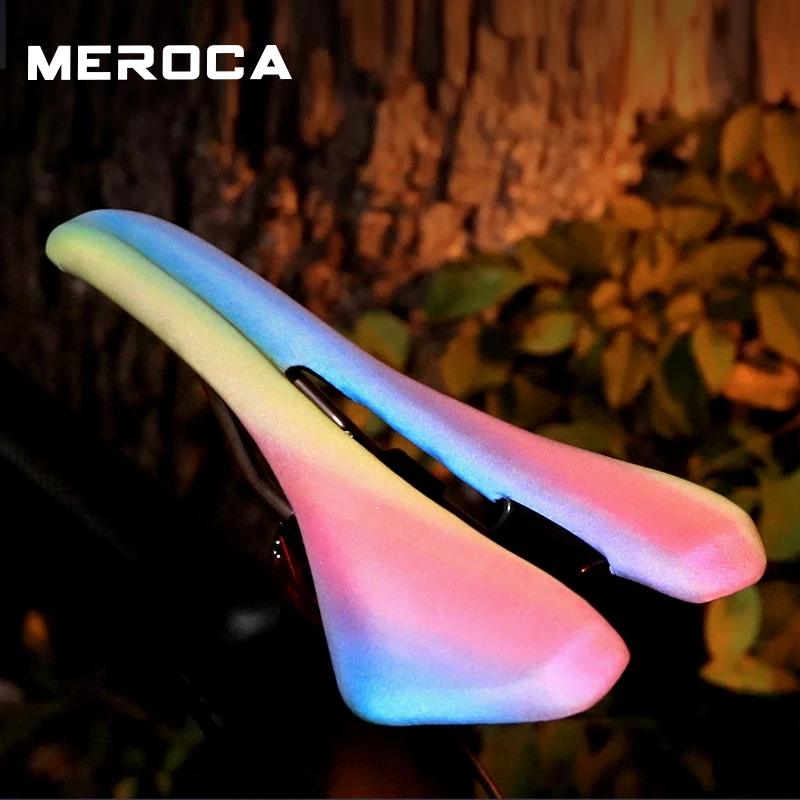 MEROCA Mtb saddle Bicycle seat color reflective effect hollow breathable road bike seat riding accessories
MEROCA Mtb saddle Bicycle seat color reflective effect hollow breathable road bike seat riding accessories