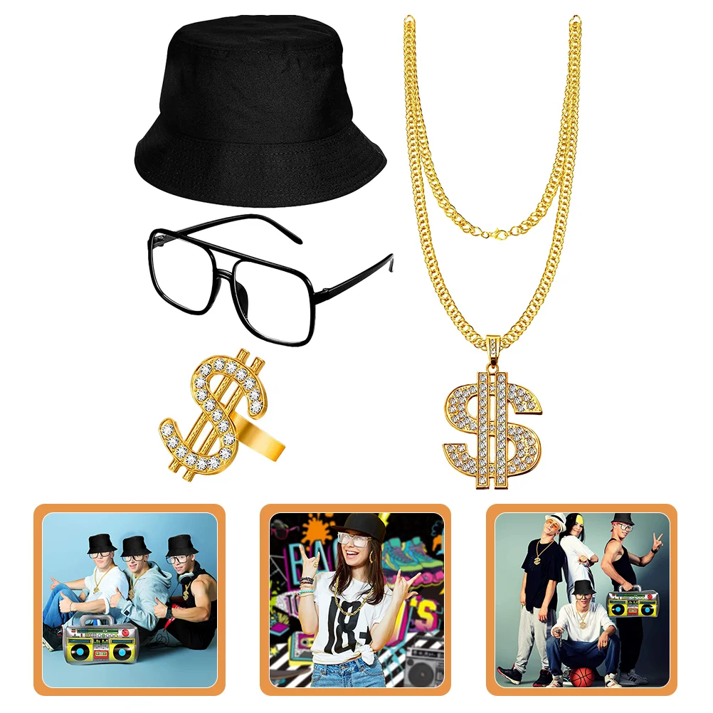4pcs Attractive Classical Gorgeous Men Hip Hop Hip Hop Hat Glasses Hip Hop Rapper Accessories
4pcs Attractive Classical Gorgeous Men Hip Hop Hip Hop Hat Glasses Hip Hop Rapper Accessories