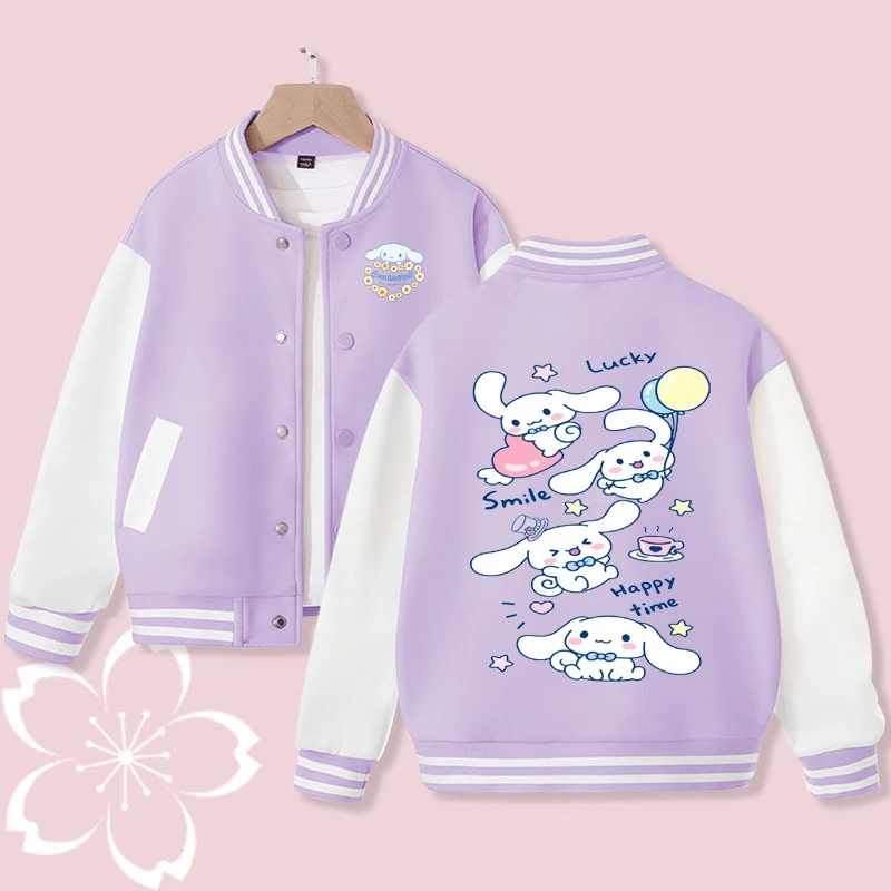 Kawaii Anime Sanrios Jacket Cute Cartoon Cinnamoroll Kids Jacket Autumn Y2K Loose Sport Baseball Uniform Girl Children Clothing
Kawaii Anime Sanrios Jacket Cute Cartoon Cinnamoroll Kids Jacket Autumn Y2K Loose Sport Baseball Uniform Girl Children Clothing