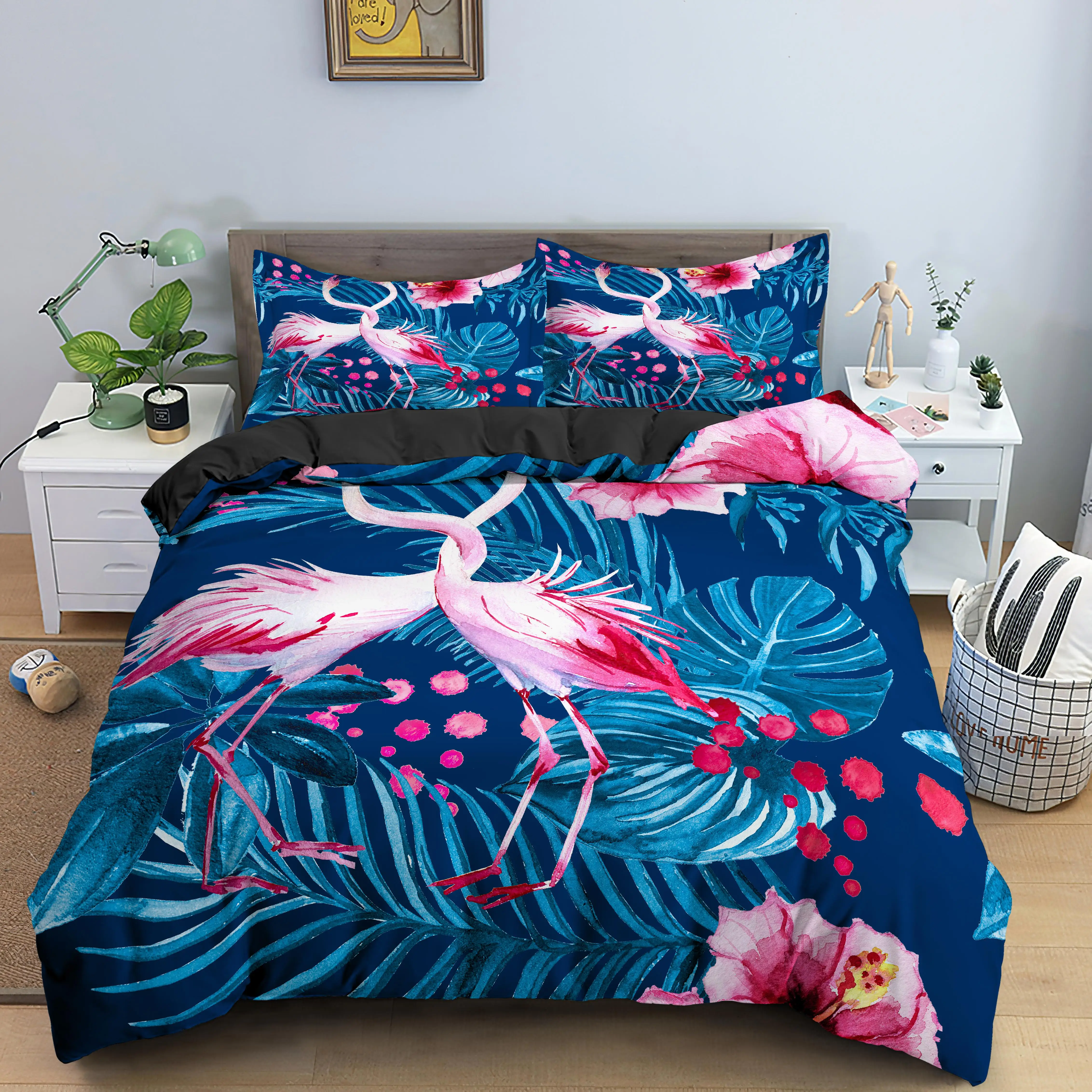 Flamingo Bedding Set Polyester Duvet Cover With Pillowcase Flowers And Plants Pattern Quilt Cover Queen Size Comforter Cover Set
Flamingo Bedding Set Polyester Duvet Cover With Pillowcase Flowers And Plants Pattern Quilt Cover Queen Size Comforter Cover Set