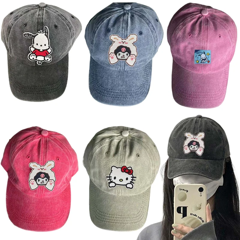 Sanrio Anime Hello Kitty Sun Hat Kawaii Kuromi Pochacco New Fashion Vintage Washed Denim Women Baseball Caps Unisex Hip Hop Hat
Sanrio Anime Hello Kitty Sun Hat Kawaii Kuromi Pochacco New Fashion Vintage Washed Denim Women Baseball Caps Unisex Hip Hop Hat
