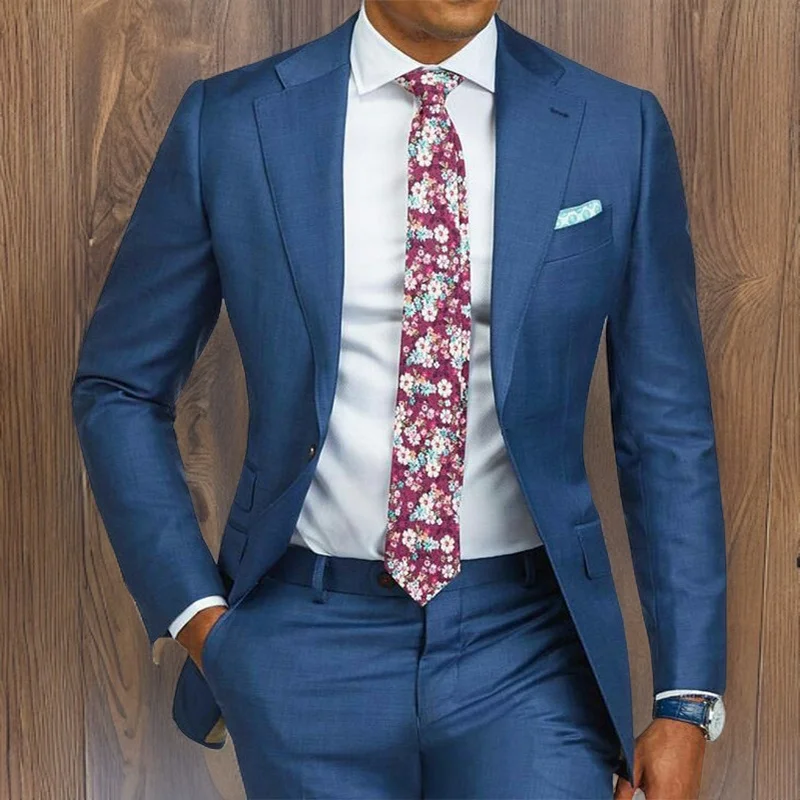 Blue Formal Men Suits Slim Fit With Notched Lapel 2 Piece Wedding Tuxedo For Groomsmen Male Fashion Costume Jacket With Pants
Blue Formal Men Suits Slim Fit With Notched Lapel 2 Piece Wedding Tuxedo For Groomsmen Male Fashion Costume Jacket With Pants