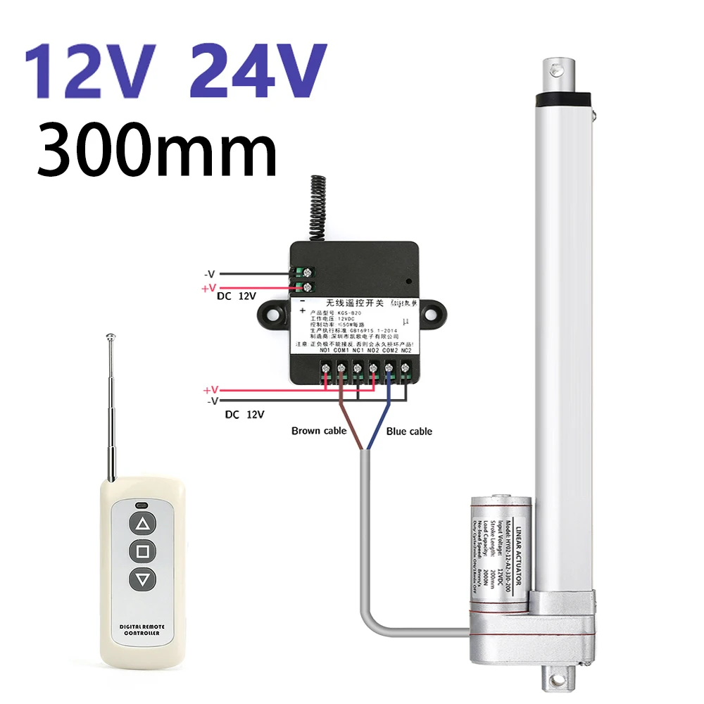 DC 12V 24V Electric Linear Actuator with RF Remote Controller Metal Gear Linear Motor 300mm Stroke for Window Door Open
DC 12V 24V Electric Linear Actuator with RF Remote Controller Metal Gear Linear Motor 300mm Stroke for Window Door Open