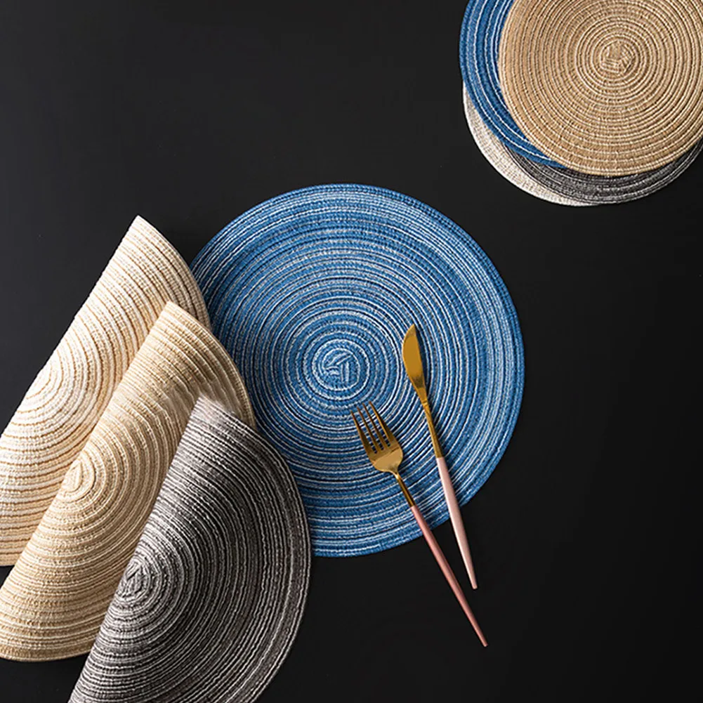 Japanese Round Woven Placemat Handmade Woven Heat -resistant Mat Ramie Insulation Pad Solid Placemat Linen Non Slip Table Mat
Japanese Round Woven Placemat Handmade Woven Heat -resistant Mat Ramie Insulation Pad Solid Placemat Linen Non Slip Table Mat