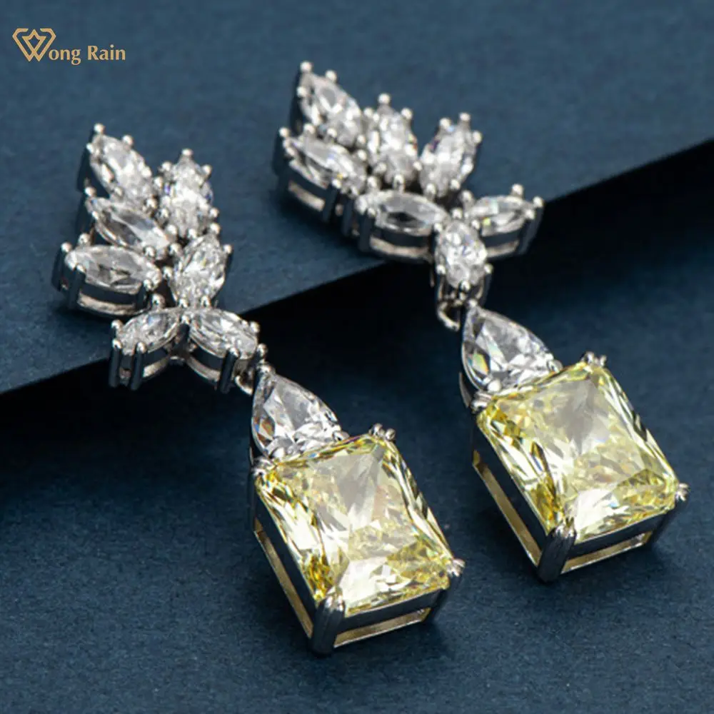 Wong Rain 925 Sterling Silver 9*11 MM Created Moissanite Gemstone Wedding Party Dangle Earrings For Women Fine Jewelry Studs
Wong Rain 925 Sterling Silver 9*11 MM Created Moissanite Gemstone Wedding Party Dangle Earrings For Women Fine Jewelry Studs