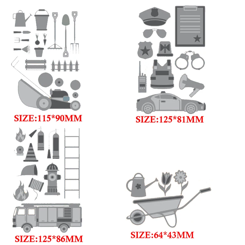 New Arrival Gardening Tool Fire Fighting Police Metal Cutting Dies for DIY Scrapbooking Mold Stencils Card Making
New Arrival Gardening Tool Fire Fighting Police Metal Cutting Dies for DIY Scrapbooking Mold Stencils Card Making