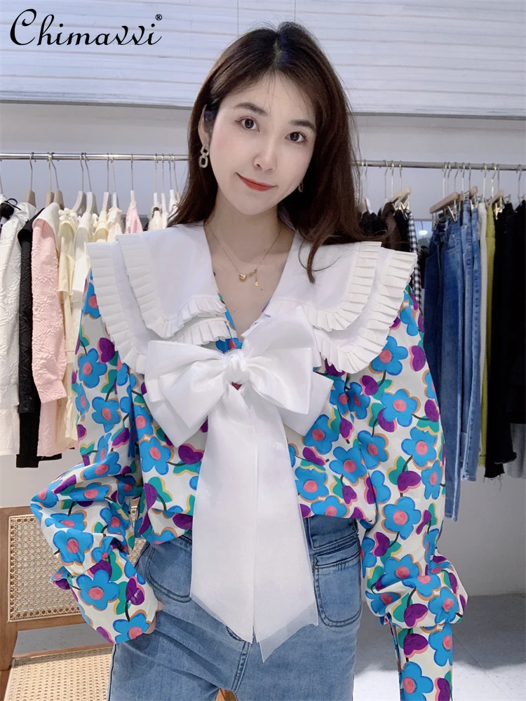 2022 Spring Clothes New Korean Fashion White Shawl Collar Bow Flower Shirt Loose Sweet Doll Collar Blouse Women's Top All-match
2022 Spring Clothes New Korean Fashion White Shawl Collar Bow Flower Shirt Loose Sweet Doll Collar Blouse Women's Top All-match