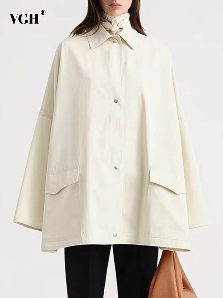 VGH Casual Oversize Jackets For Women Lapel Long Sleeve Patchwork Singal Breasted Solid Loose Jacket Female Fashion Style New
VGH Casual Oversize Jackets For Women Lapel Long Sleeve Patchwork Singal Breasted Solid Loose Jacket Female Fashion Style New