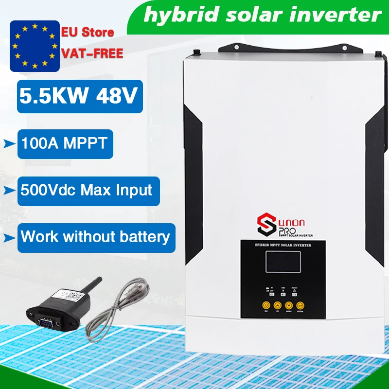 High Quality Inverter 5500W 48V Built-in 100A MPPT Solar controller Supports No Battery Working and Wifi Control 6000W PV Input
High Quality Inverter 5500W 48V Built-in 100A MPPT Solar controller Supports No Battery Working and Wifi Control 6000W PV Input