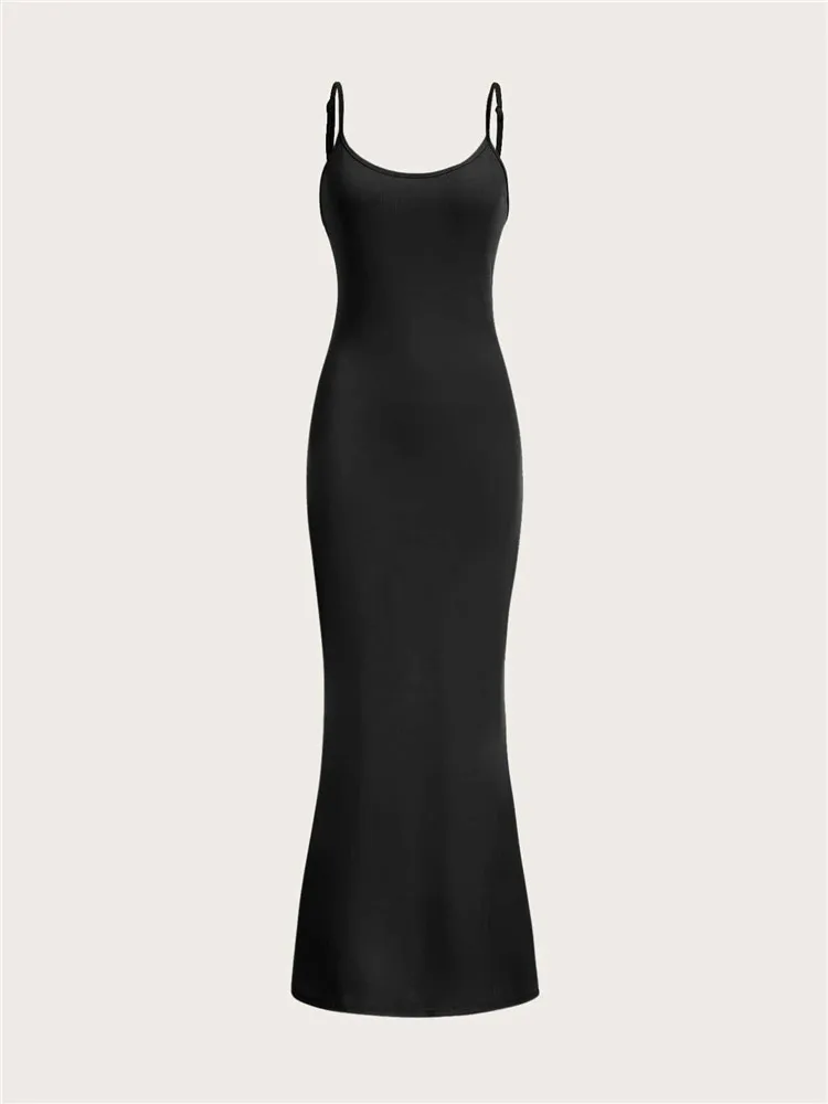 Sexy Solid Rib Knit Cami Long Dress for Women Summer Black Sleeveless Slim Fit Backless Even Parti Mermaid Maxi Dress Clubwear
Sexy Solid Rib Knit Cami Long Dress for Women Summer Black Sleeveless Slim Fit Backless Even Parti Mermaid Maxi Dress Clubwear