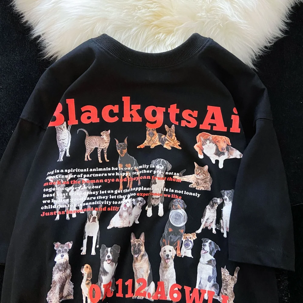 American Hip Hop Fashion Dogs Cartoon Graphic T Shirts O-neck Oversized Summer Short Sleeve Cotton Y2K Tops Harajuku Teenage Tee
American Hip Hop Fashion Dogs Cartoon Graphic T Shirts O-neck Oversized Summer Short Sleeve Cotton Y2K Tops Harajuku Teenage Tee