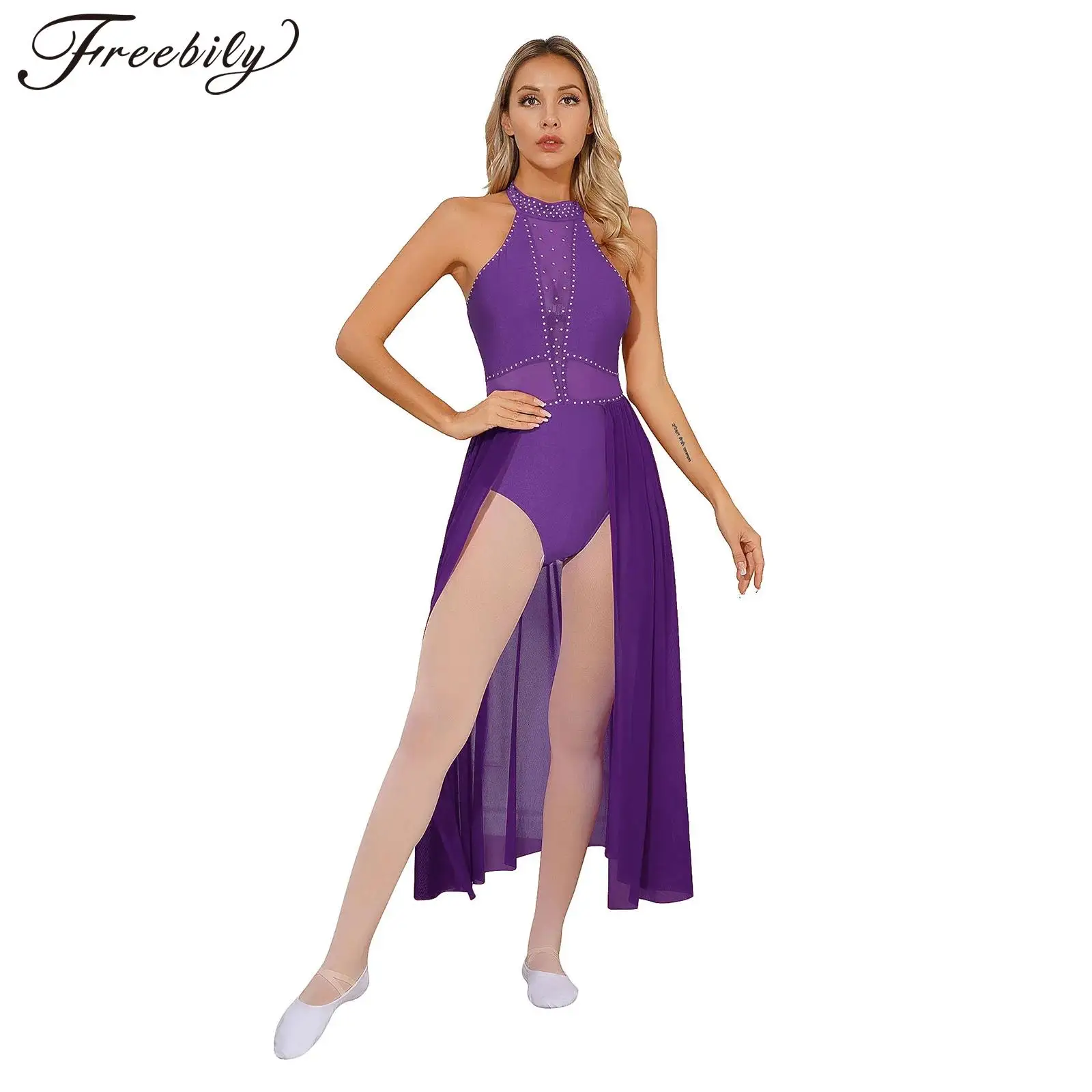 Womens Modern Lyrical Dance Figure Skating Performance Competition Costume Shiny Rhinestone Ballet Gymnastics Leotard Dress
Womens Modern Lyrical Dance Figure Skating Performance Competition Costume Shiny Rhinestone Ballet Gymnastics Leotard Dress