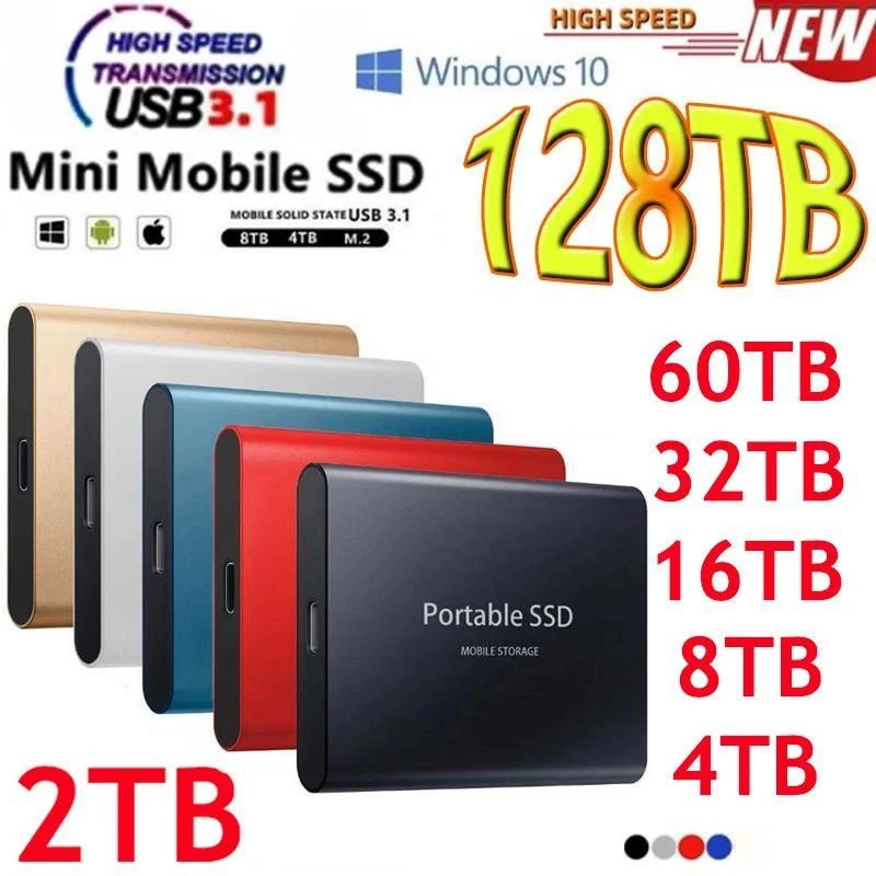 

High-speed External Hard Drive 500GB 2TB 4TB 8TB USB3.1 SSD 2.5 Inch Portable SSD 16TB 32TB 64TB 128TB Hard Disk for Laptop PS4