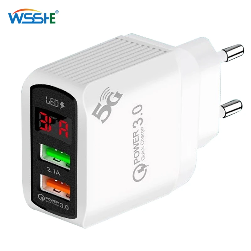 Quick Charger 3.0 USB Charger for IPhone 12 13 Xiaomi Poco X3 LED Digital Display Fast Charging 2 USB Wall Phone Charger
Quick Charger 3.0 USB Charger for IPhone 12 13 Xiaomi Poco X3 LED Digital Display Fast Charging 2 USB Wall Phone Charger