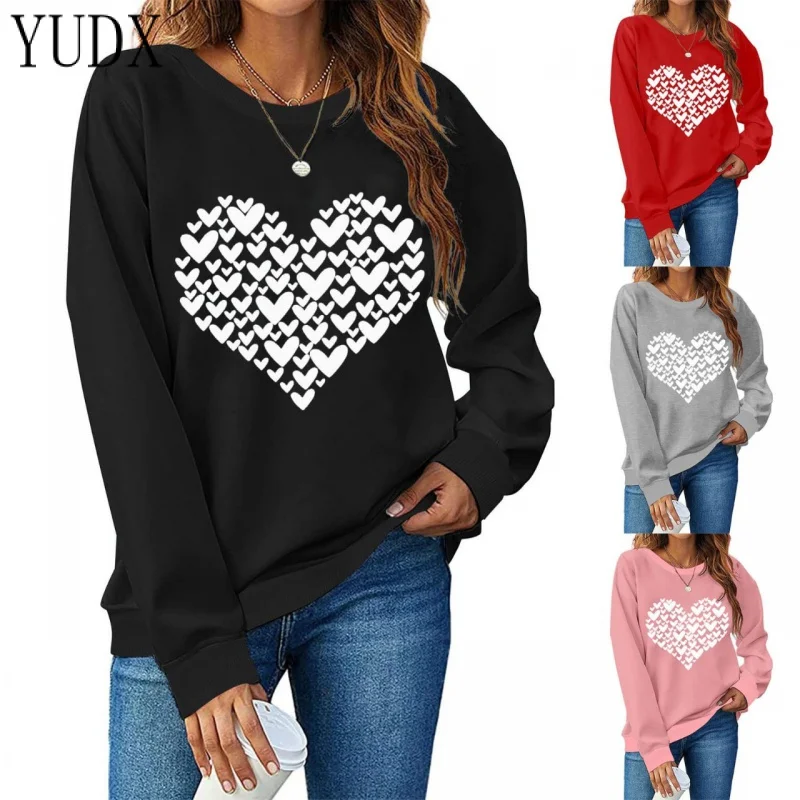 

YUDX 2023 Urban Leisure Cotton round Neck Ordinary Loose Zipper Pullover Long Sleeve Printed Sweater