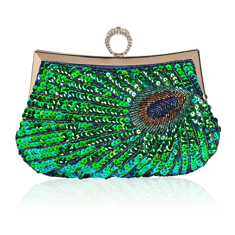 2022 Dinner Bag Peacock Ring Handmade Pearl Embroidery Ring Hand-Hold Crossbody Women's Bag Sequins Bridal Bag Bridesmaid
2022 Dinner Bag Peacock Ring Handmade Pearl Embroidery Ring Hand-Hold Crossbody Women's Bag Sequins Bridal Bag Bridesmaid