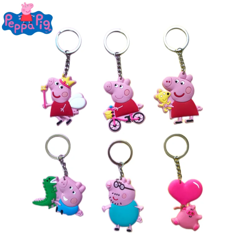 

Peppa Pig animation peripheral kawaii cute cartoon Mummy Pig George pig keychain creative bag pendant festival gift wholesale