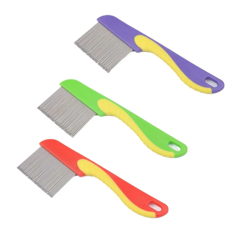 

Pet Dogs Cats Anti Lice Comb Stainless Steel Long And Short Needle For Deworming Eggs Knot Grooming Grate Seahorse Flea Combs