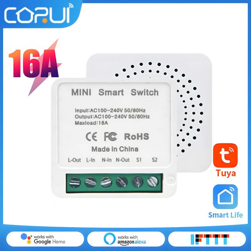 CORUI 16A MINI Smart Switch Timer Wireless Switches Casa Inteligente Automation Robot For Alexa Direct Connection
CORUI 16A MINI Smart Switch Timer Wireless Switches Casa Inteligente Automation Robot For Alexa Direct Connection