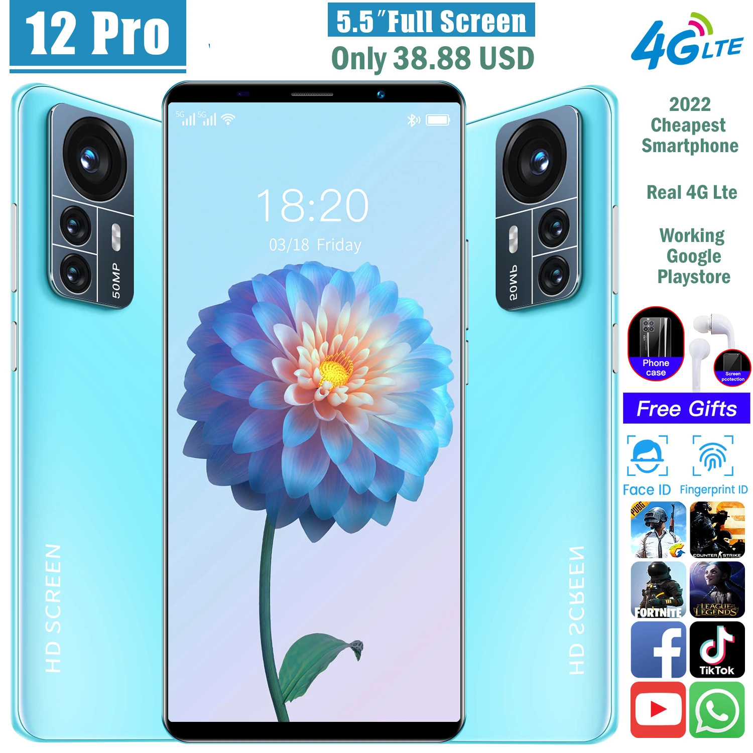 Cheapest Smartphone Rugum 12 Pro 5.5 Inch HD Screen Newest Dual Sim Unlocked Smart Phone Android Cell Latest 4G Mobile Phones
Cheapest Smartphone Rugum 12 Pro 5.5 Inch HD Screen Newest Dual Sim Unlocked Smart Phone Android Cell Latest 4G Mobile Phones
