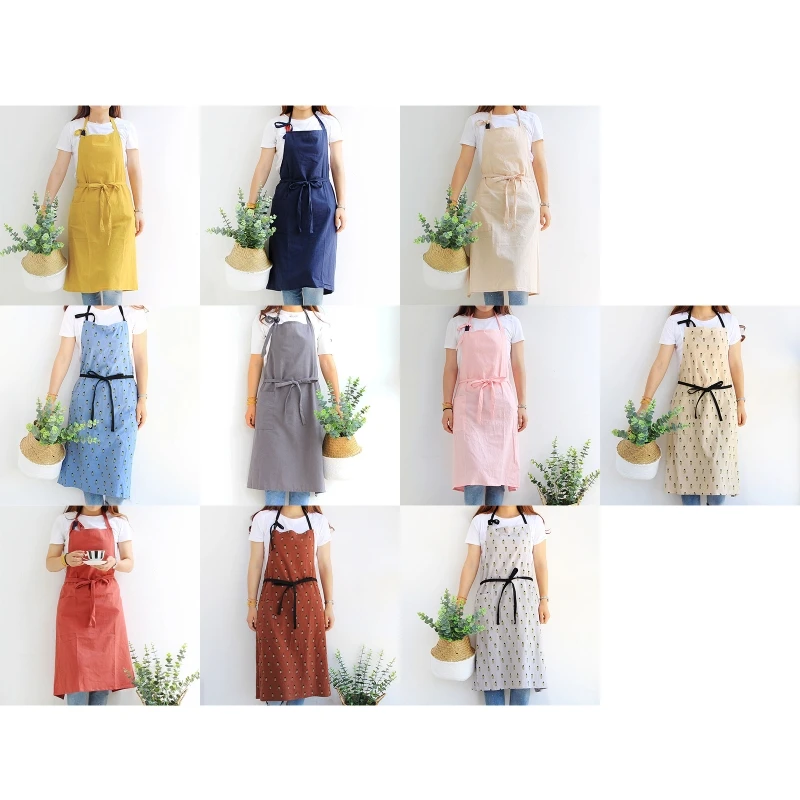 Women Men Faux Cotton Linen Work Apron Simple Plain Solid Color Pineapple Print Bib with Pocket Adjustable Neck Long Ties 2022
Women Men Faux Cotton Linen Work Apron Simple Plain Solid Color Pineapple Print Bib with Pocket Adjustable Neck Long Ties 2022