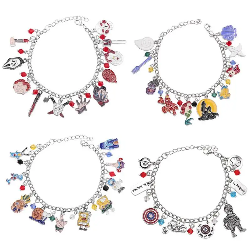Fashion Kawaii Spongebob Bracelet Cute Spongebob Captain America Cartoon Anime Pendant Bracelet Jewelry Toys for Boys Gifts
Fashion Kawaii Spongebob Bracelet Cute Spongebob Captain America Cartoon Anime Pendant Bracelet Jewelry Toys for Boys Gifts