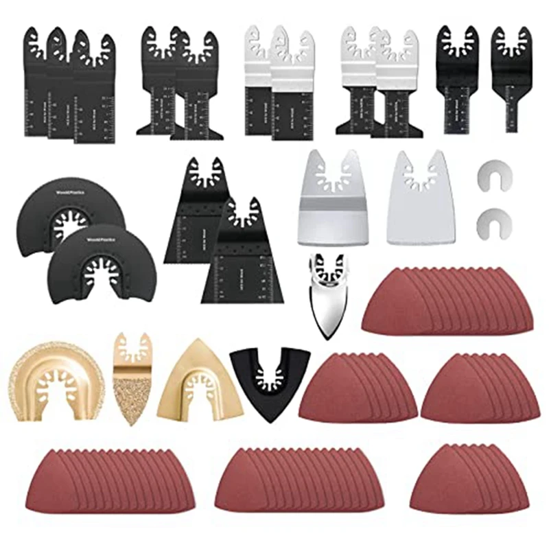 84 Pcs Oscillating Tool Blades, Quick Release Oscillating Saw Blades Kit, Universal Wood Metal Plastic With Fein, Dewalt
84 Pcs Oscillating Tool Blades, Quick Release Oscillating Saw Blades Kit, Universal Wood Metal Plastic With Fein, Dewalt