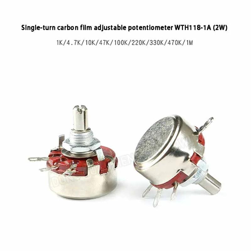 1PCS WTH118-1A 2W Single-Turn Carbon Film Potentiometer 1 4.7 10 47 100 220 330 470K Adjustable Potentiometer
1PCS WTH118-1A 2W Single-Turn Carbon Film Potentiometer 1 4.7 10 47 100 220 330 470K Adjustable Potentiometer