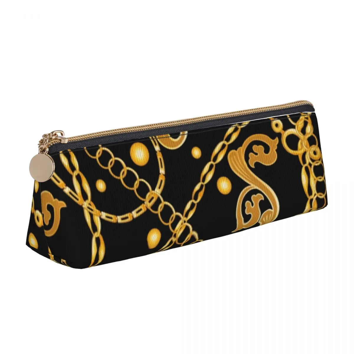 Gold Chains Leather Pencil Case Retro Baroque Print Stationery For Child Zipper Pencil Box Retro Print Triangle Pen Bags
Gold Chains Leather Pencil Case Retro Baroque Print Stationery For Child Zipper Pencil Box Retro Print Triangle Pen Bags