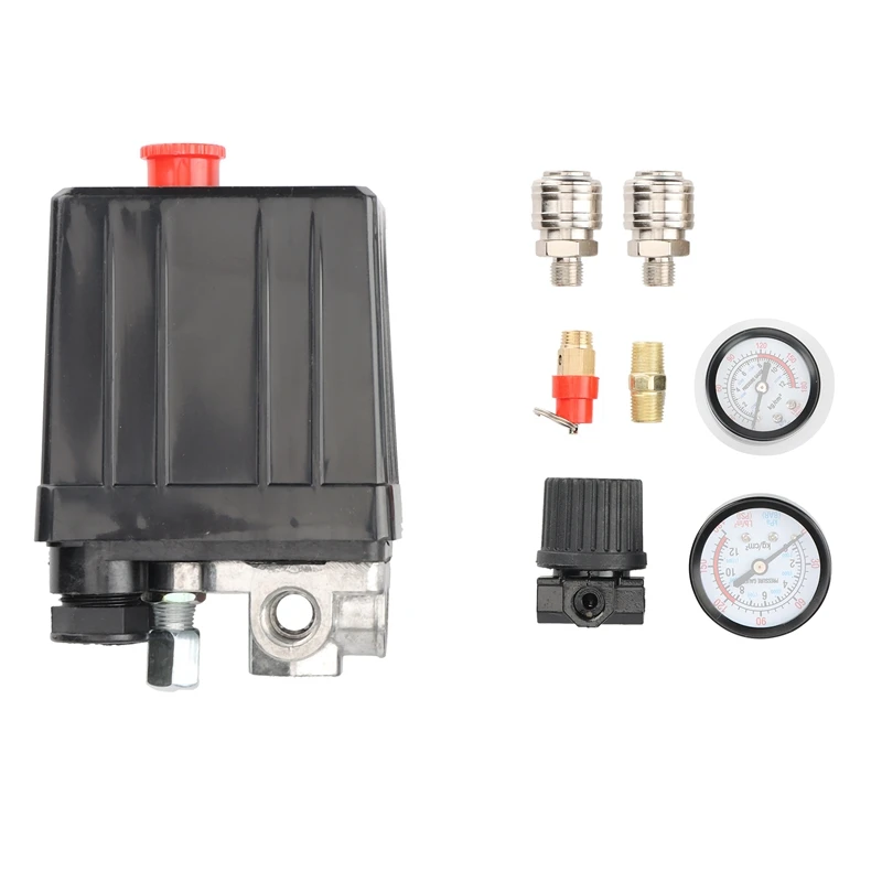 220V 4-Port Regulator Working Air Compressor Pump Pressure Control Switch Air Pump Control Valve
220V 4-Port Regulator Working Air Compressor Pump Pressure Control Switch Air Pump Control Valve