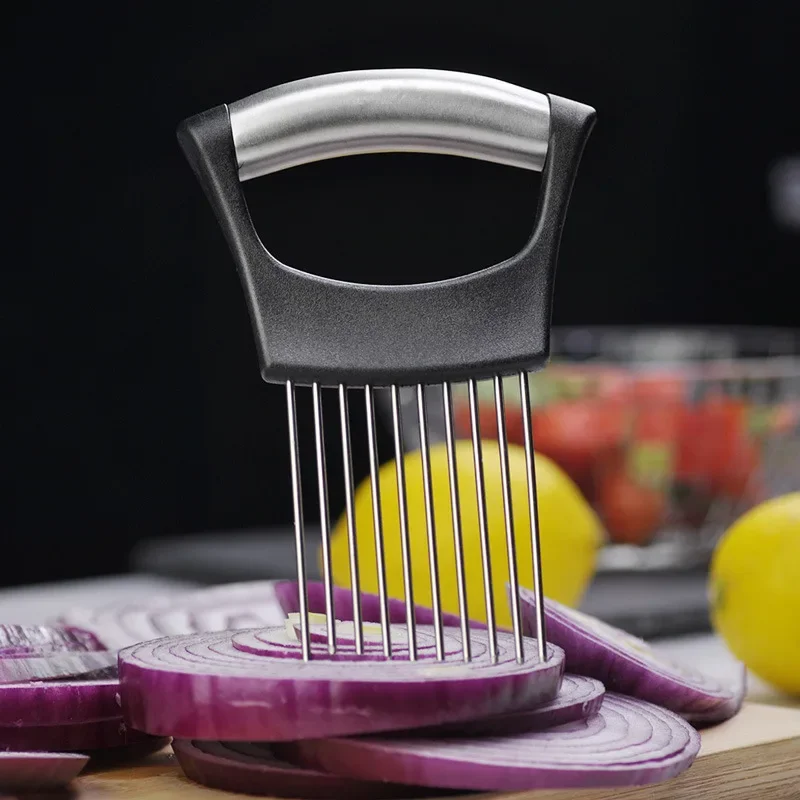 Steel Onion Needle With Cutting Safe Aid Holder Easy Slicer Cutter Tomato Safe Fork Handheld Vegetable Knife Kitchen
Steel Onion Needle With Cutting Safe Aid Holder Easy Slicer Cutter Tomato Safe Fork Handheld Vegetable Knife Kitchen