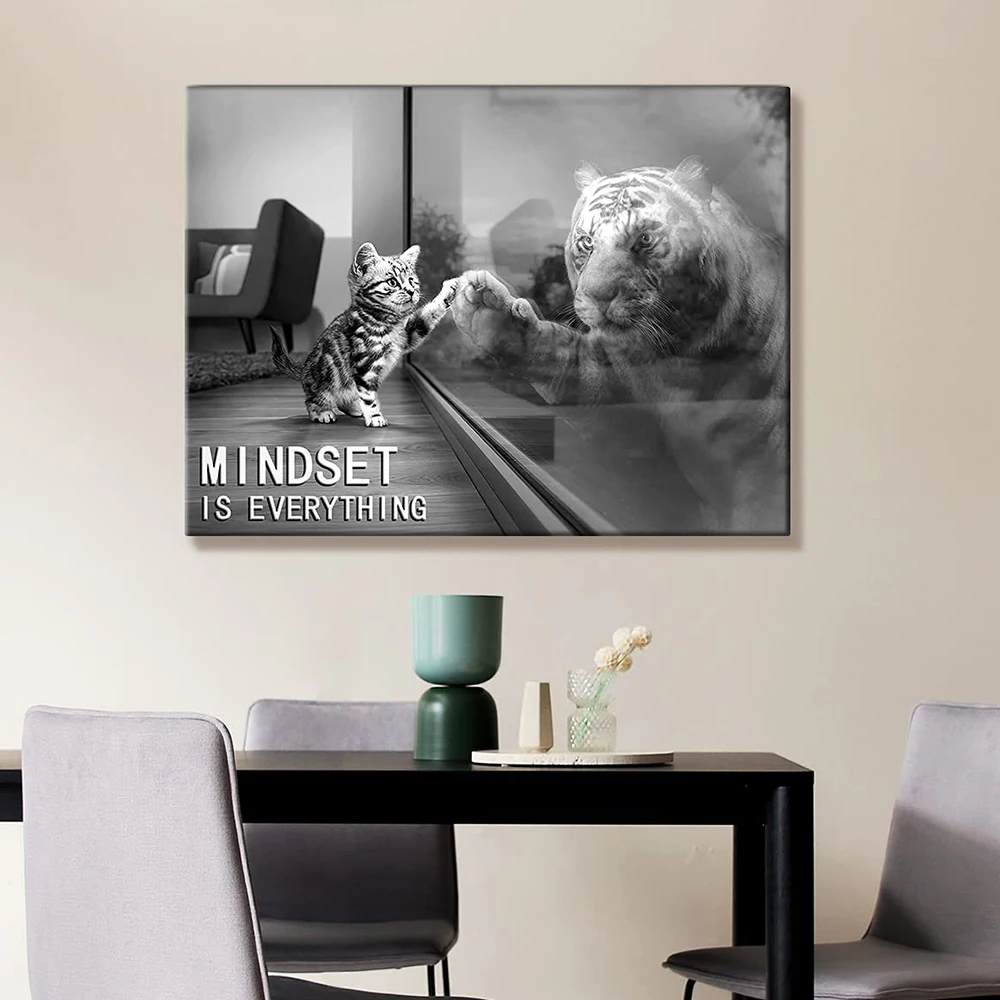 Inspirational Wall Art Tiger Canvas Mindset Is Everything Cat Paintings Motivational Posters Prints Animal for Home Room Decor
Inspirational Wall Art Tiger Canvas Mindset Is Everything Cat Paintings Motivational Posters Prints Animal for Home Room Decor