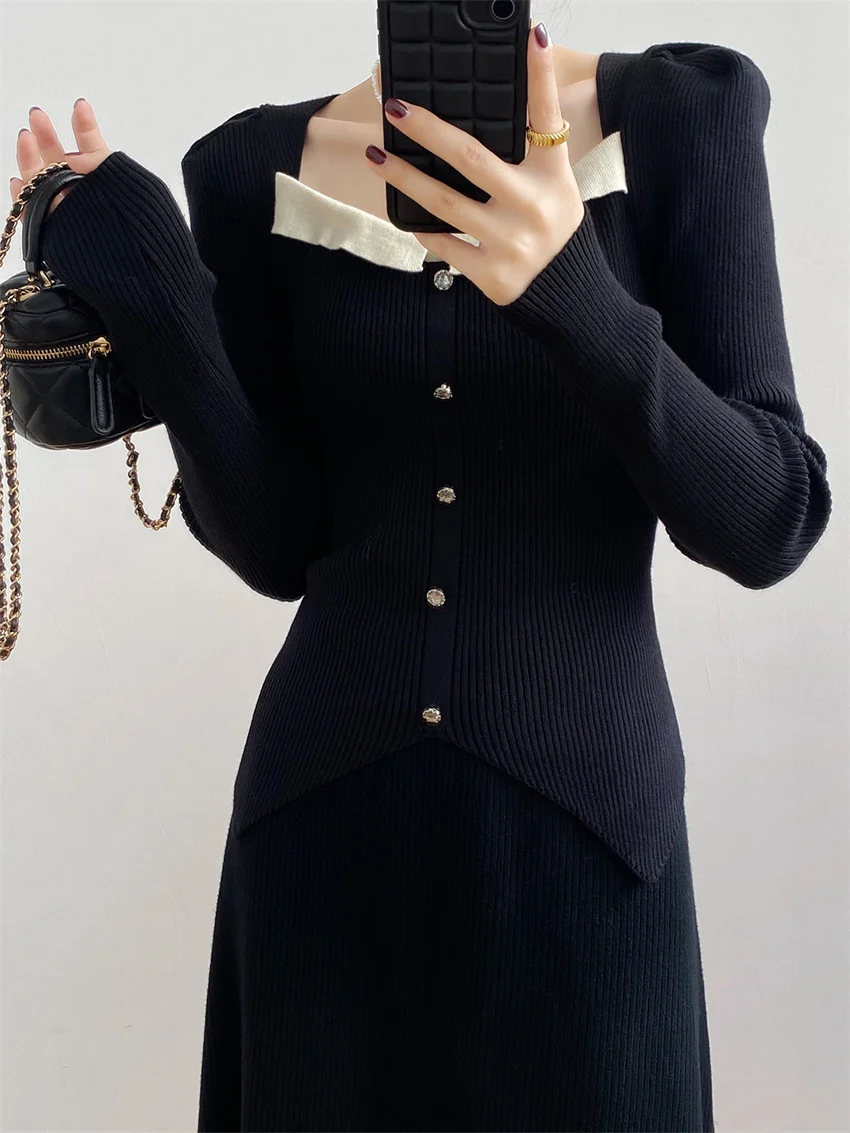 HziriP Office Wear Square Collar Sweaters Slim-Fit OL Bottoming Chic Mujer Elegant Knitted Gentle Puff Sleeve Winter Pullovers
HziriP Office Wear Square Collar Sweaters Slim-Fit OL Bottoming Chic Mujer Elegant Knitted Gentle Puff Sleeve Winter Pullovers