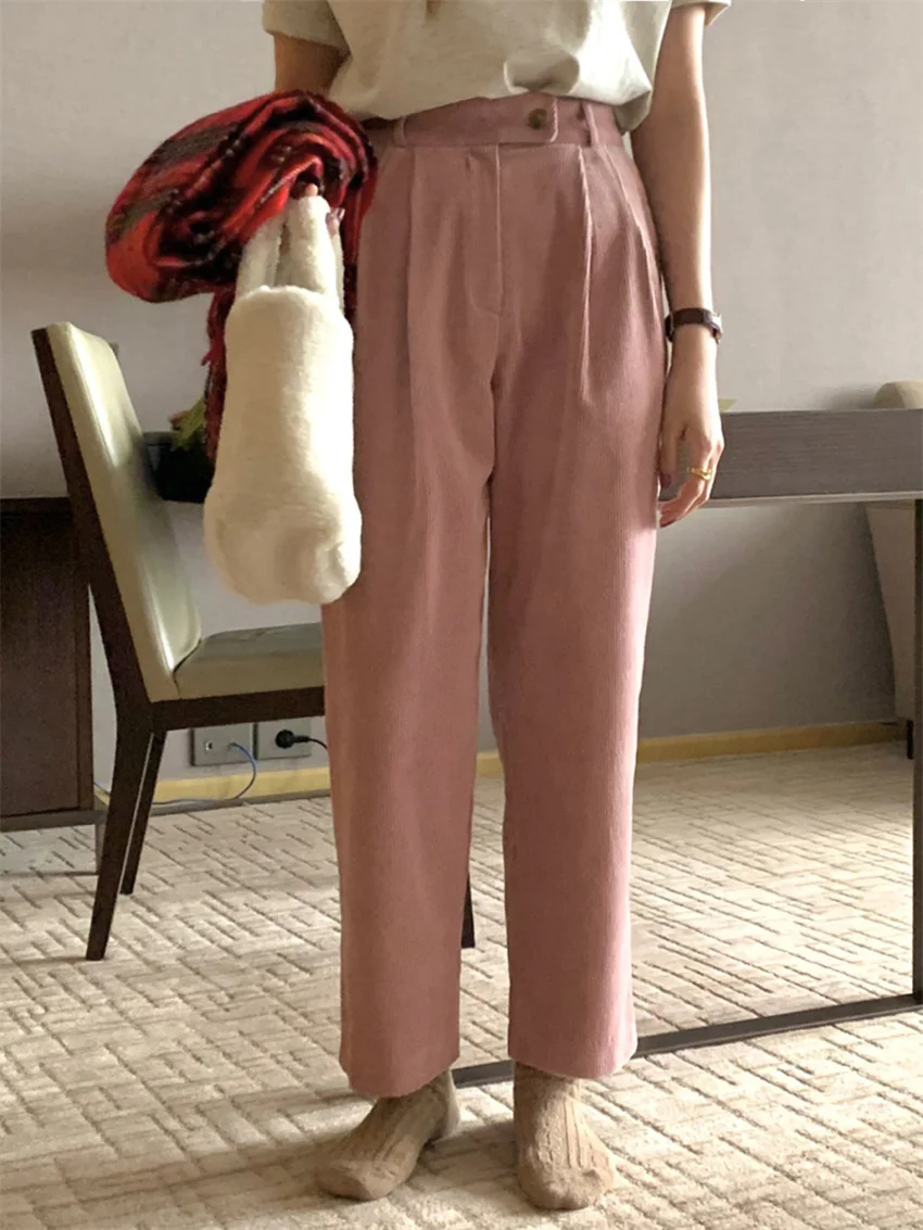 HziriP Corduroy Pants Women Loose Straight Autumn Chic High Waist Casual Work Wear 2022 Slim Office Lady Streetwear Trousers
HziriP Corduroy Pants Women Loose Straight Autumn Chic High Waist Casual Work Wear 2022 Slim Office Lady Streetwear Trousers