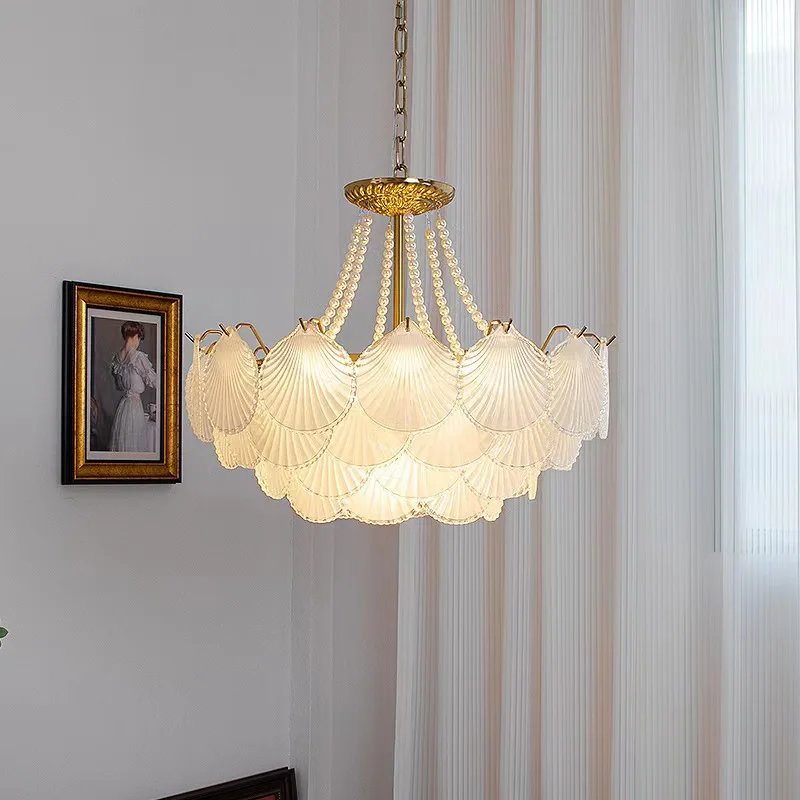 Modern Nordic Luxury Glass Shell Chandelier For Living Room Bedroom Dining Table Warm Round Home Decoration Lighting Fixture
Modern Nordic Luxury Glass Shell Chandelier For Living Room Bedroom Dining Table Warm Round Home Decoration Lighting Fixture