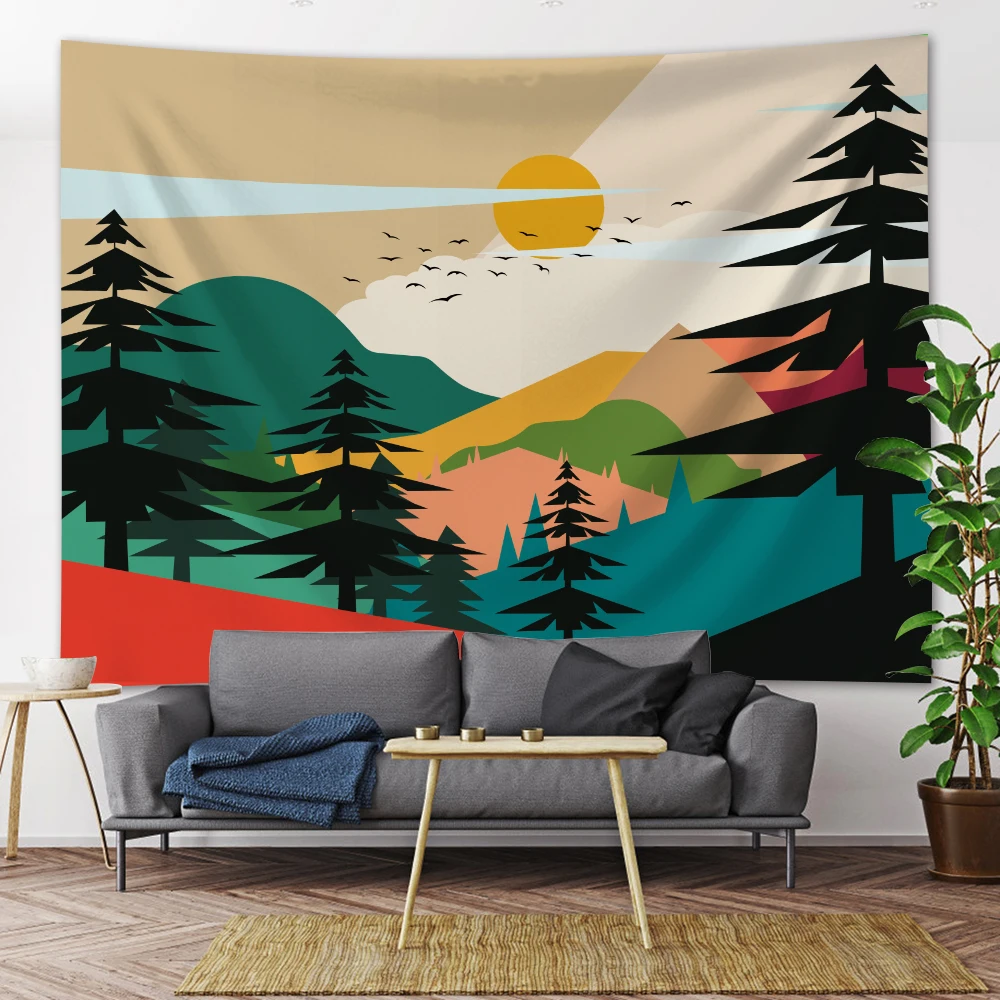 Nordic Mountains Sunrise Misty Forest Psychedelic Scene Home Decor Tapestry Hippie Wall Hanging Boho Yoga Mat Room Wall Decor
Nordic Mountains Sunrise Misty Forest Psychedelic Scene Home Decor Tapestry Hippie Wall Hanging Boho Yoga Mat Room Wall Decor