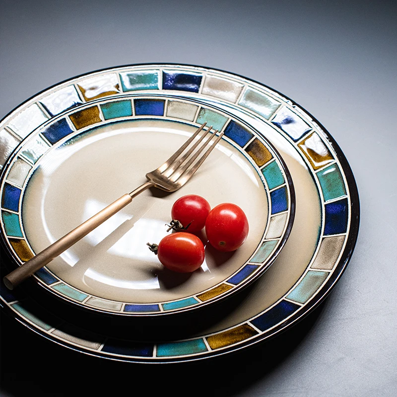 Steak plate, dish plate, dish plate, household European creative ceramic tableware, pasta plate, western plate
Steak plate, dish plate, dish plate, household European creative ceramic tableware, pasta plate, western plate
